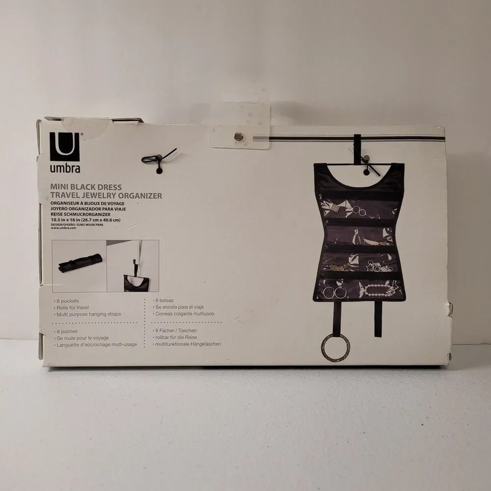 Umbra Mini Black Dress Travel Jewelry Organizer Black